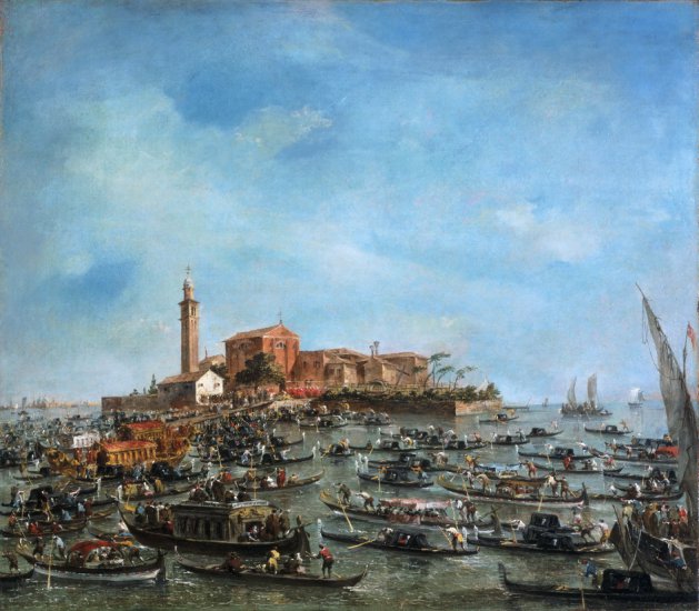 Philadelphia Muse... - Francesco Guardi, Italian active Venice, 1712-17...VI and Doge Paolo Renier at San Giorgio in Alga.jpeg