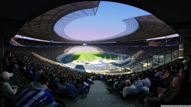 STADIONY  SPORTOWE NA  ŚWIECIE - Stadion - football_stadium-wallpaper-1366x768.jpg