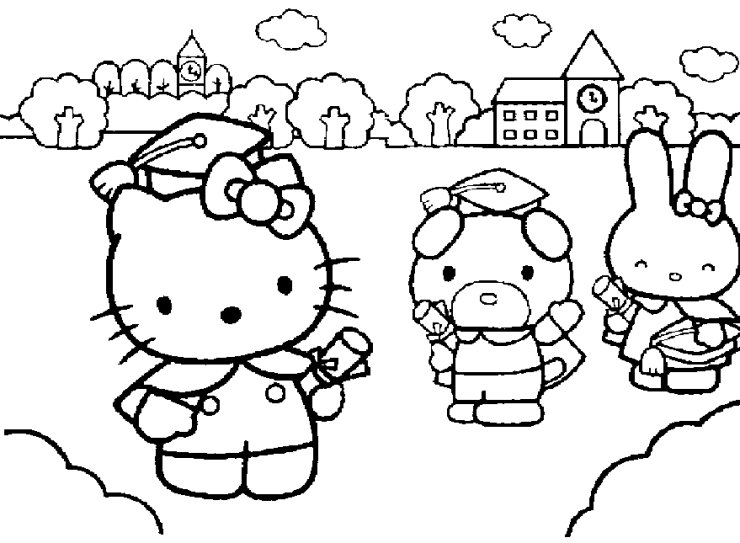 Kolorowanki Hello Kitty - Hello Kitty - kolorowanka 9.gif