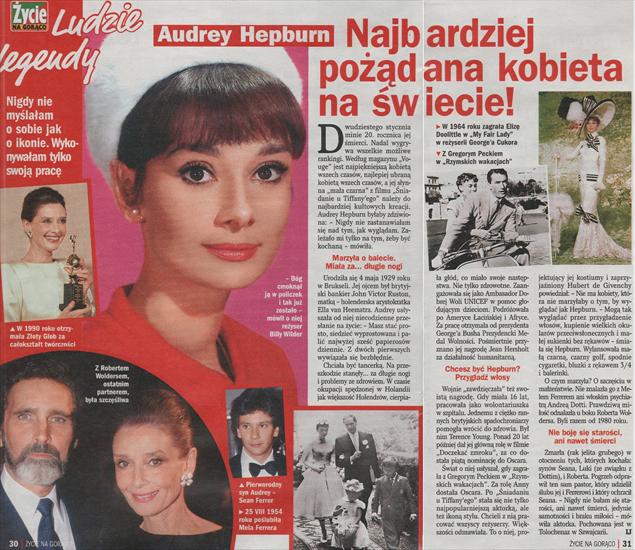 Gwiazdy filmu, TV, muzyki i sportu, skany - Audrey Hepburn. Życie na Gorąco nr 1, 3 I 2013.jpg