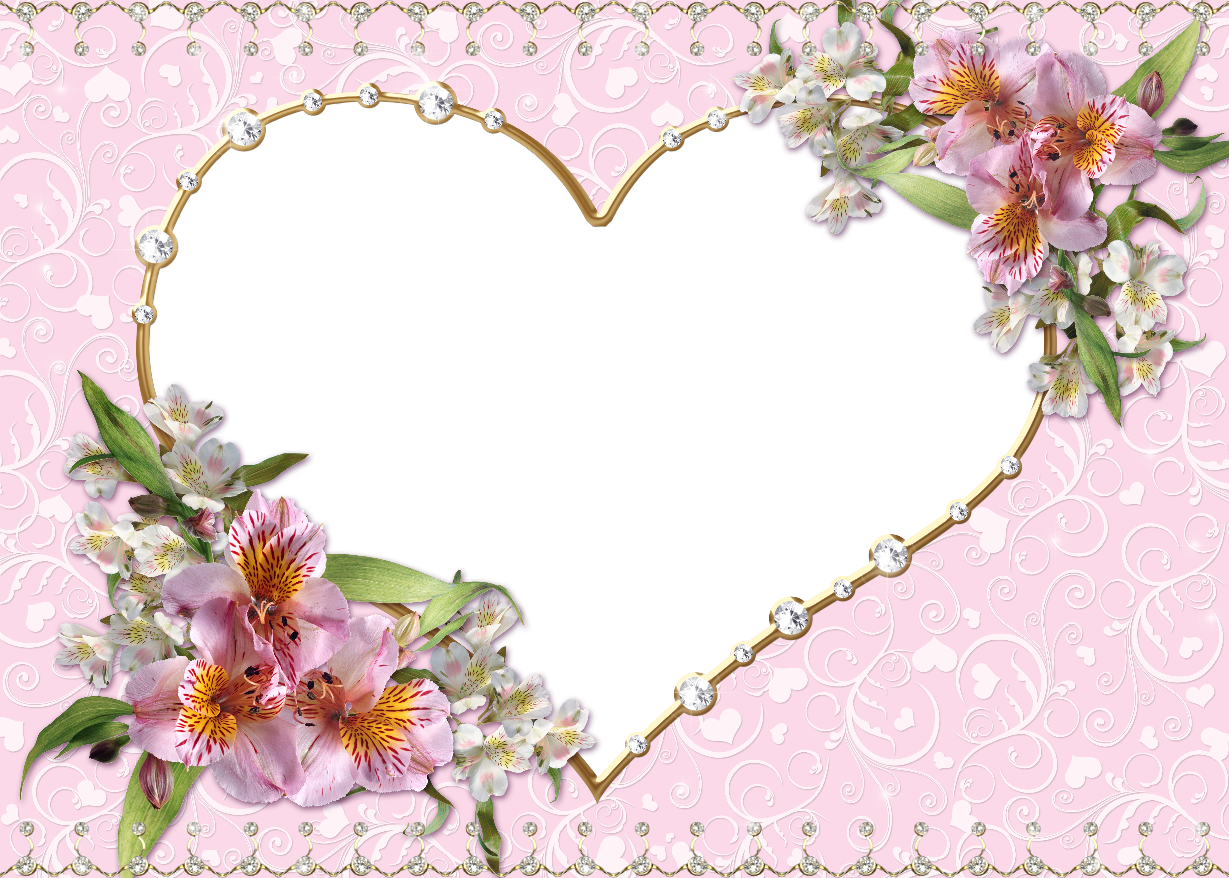 Ramki Photoshop Romantyczne - orchids on valentine.png