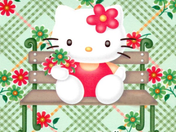 Hello Kitty - Hello Kitty na ławce.jpg