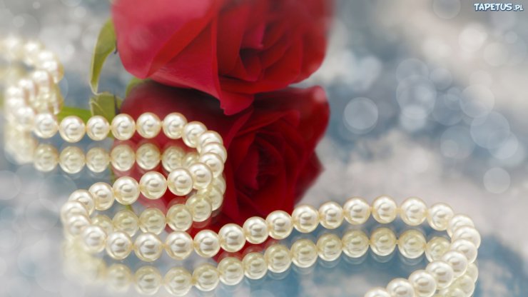 Dekoracje z perłami - 127777_czerwona-roza-perly.jpg